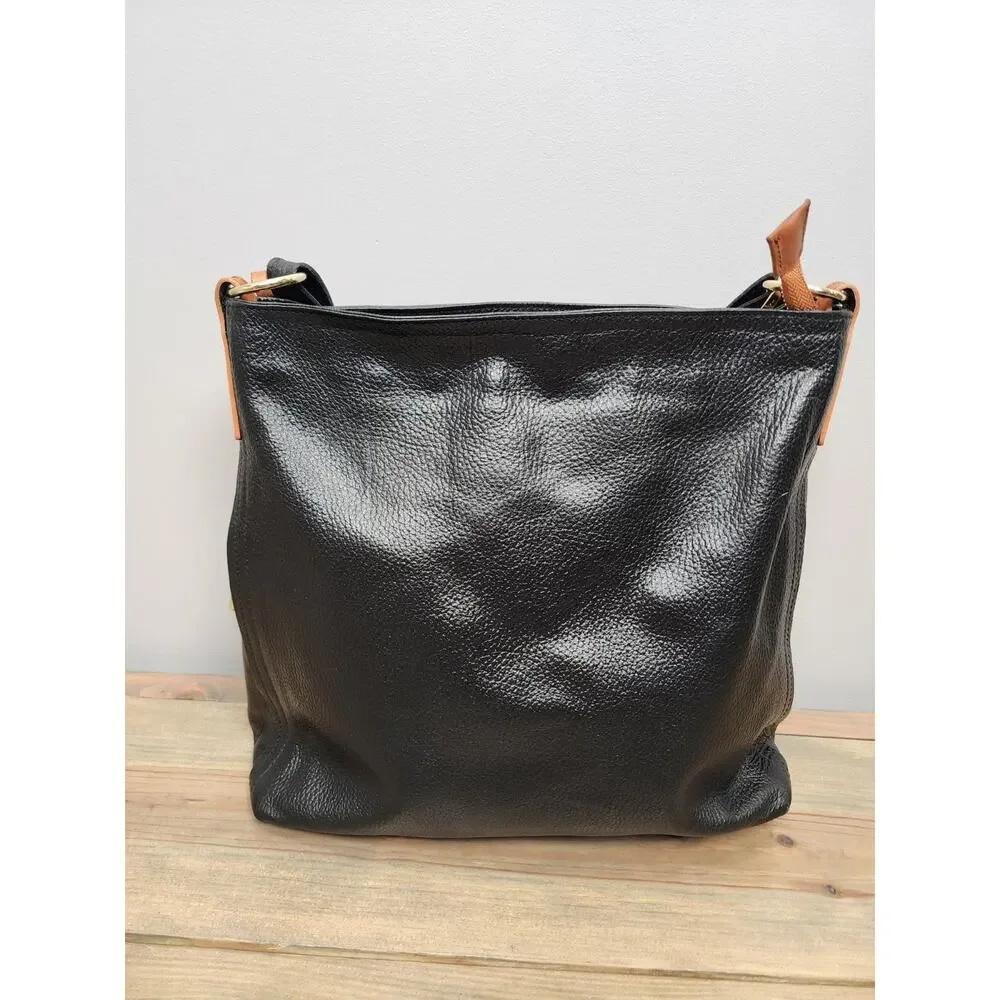 VALENTINA Tradizione Italiana Genuine Leather Black Shoulder Bag Purse - Picture 6 of 14